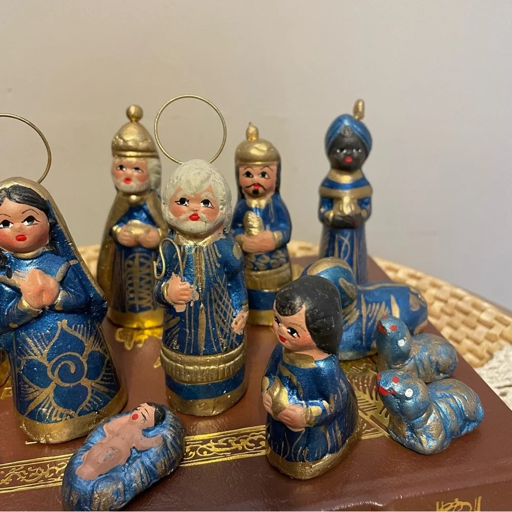 Mexican Folk Art Nativity 14 Piece Set
